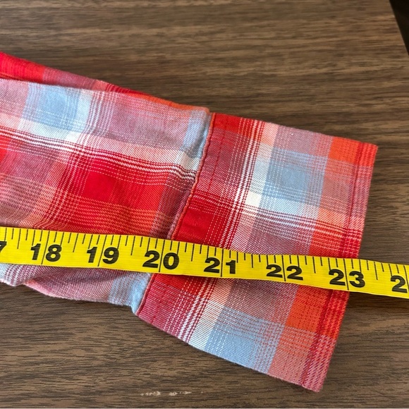 ❤️ Wrangler Retro Red and Blue Plaid Men's Shirt XL - Picture 9 of 12